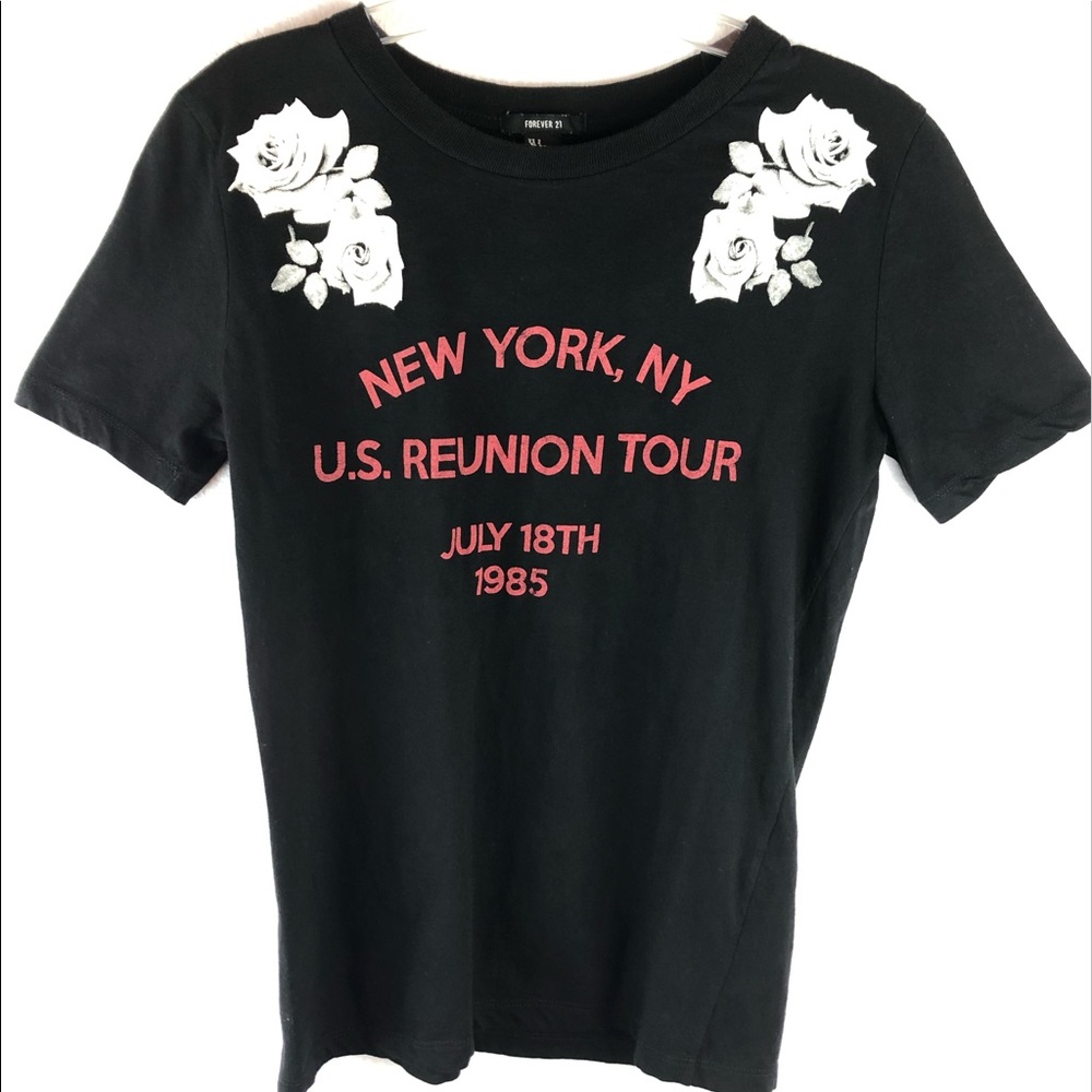 ❤️ New York Tour Stretch Baby Tee with Rose